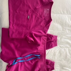 FIGS JOGGERS RASPBERRY SORBET SIZE L